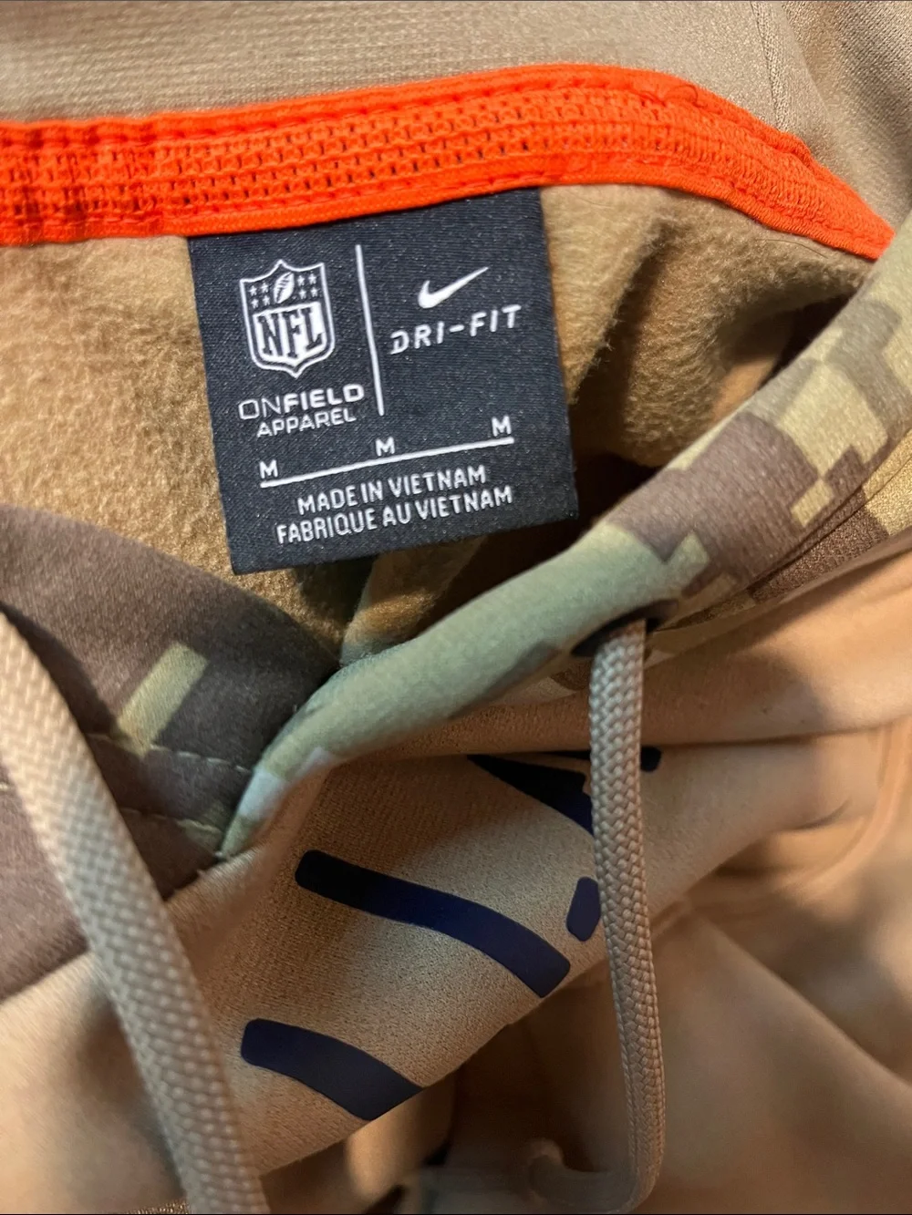 Nike Men’s Dallas Cowboys Onfield Military Collab Tan Hoodie size M